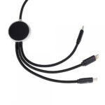 Kabel 3w1 z podświetlanym logo długi 120 cm, W201TG – zdjęcie produktu