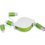 Kabel do ładowania z 3 wtyczkami rozwijany NICO – zdjęcie produktu