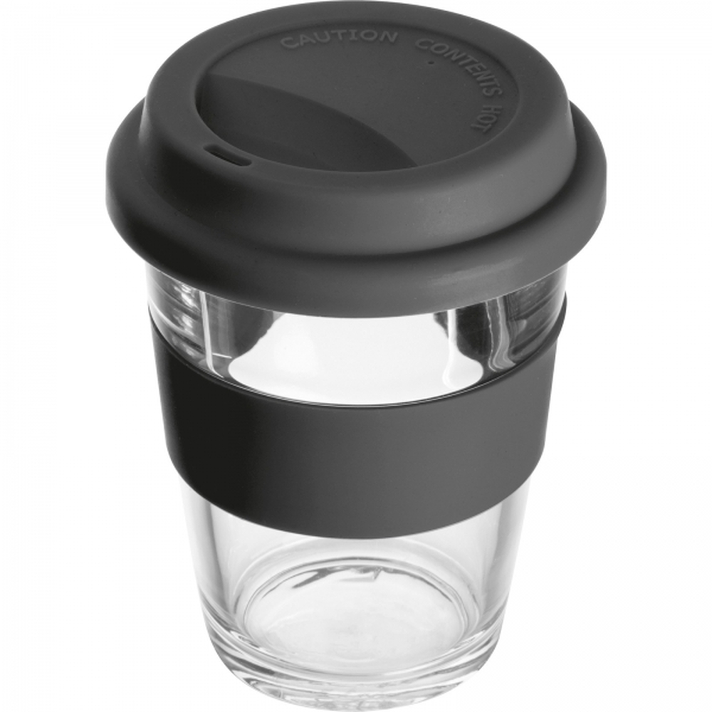Kubek szklany z pokrywką 300 ml AMANDA