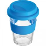 Kubek szklany z pokrywką 300 ml AMANDA – zdjęcie produktu