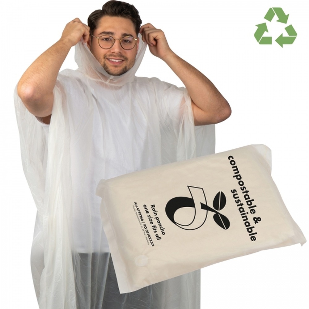 Poncho przeciwdeszczowe biodegradowalne DAVIDE