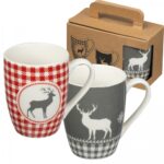 Zestaw 2 świątecznych kubków porcelanowych 300 ml ARMIN – zdjęcie produktu