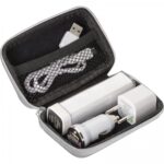 Zestaw podróżny power bank 2200 mAh i wtyczki JUSTIN – zdjęcie produktu