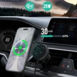 Samochodowy uchwyt do telefonu, magnetyczna ładowarka bezprzewodowa 25W Aukey – zdjęcie produktu