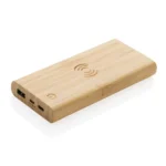 Bambusowy, bezprzewodowy power bank 8000 mAh, ładowarka bezprzewodowa 5W – zdjęcie produktu