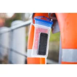 Wodoodporny pokrowiec na telefon Crystal, transparentny/niebieski – zdjęcie produktu