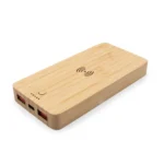 Bambusowy bezprzewodowy power bank 8000 mAh B’RIGHT, ładowarka bezprzewodowa 15W | Benson – zdjęcie produktu