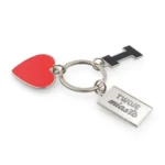 Brelok do kluczy „serce” I love…, z metalową plakietką | Lydus – zdjęcie produktu